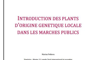 Guide juridique pour l’utilisation des plants certifiés “Végétal local”