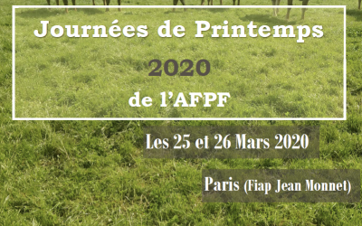 Journées de printemps de l’AFPF : “Produire des Fourrages demain dans un contexte de changements climatiques” – les 25 et 26 mars 2020 à Paris